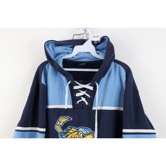 Vtg Y2K Mens Medium Minor League Toledo Walleye Hockey Jersey Hoodie Sweatshirt - Picture 2 of 16